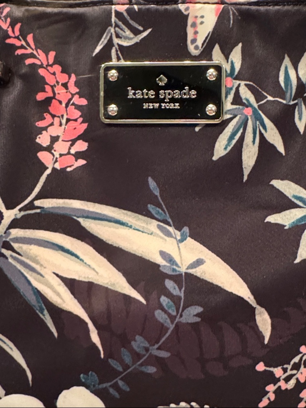 kate spade Black Floral Satchel with Pink & Cream Accents - Picture 2 of 5